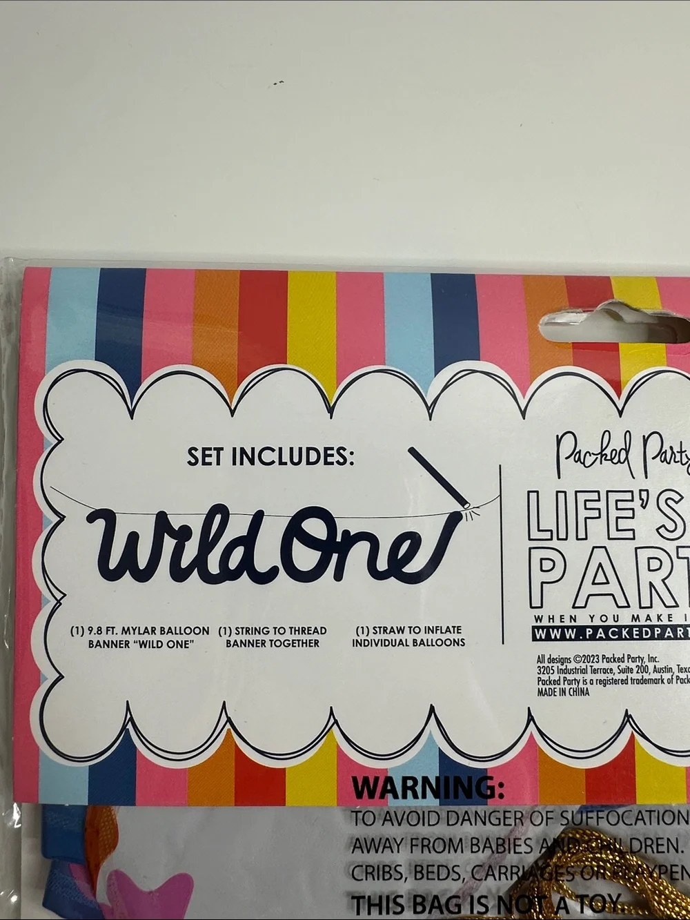 Packed Party Multicolor Confetti Foil 'Wild One' Balloon Banner